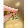 18K Gold Emerald Stud Earrings