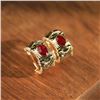 Image 1 : 18K Gold Ruby Stud Earrings