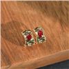 Image 3 : 18K Gold Ruby Stud Earrings