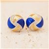 18K Gold Lapis Lazuli Earrings