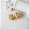 18K Gold Diamond Blossom Earrings
