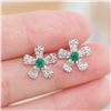 Image 2 : 18K Gold Emerald Earrings