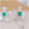 Image 3 : 18K Gold Emerald Earrings
