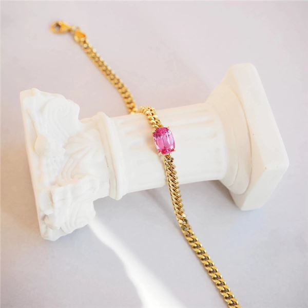 18K Gold Pink Sapphire Bracelet