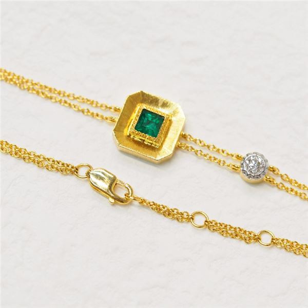 18K Gold Emerald Bracelet