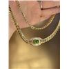 Image 2 : 18K Gold Peridot Cuban Link Necklace