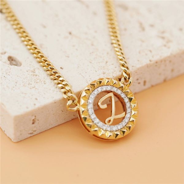 18K Gold Diamond Letter Necklace