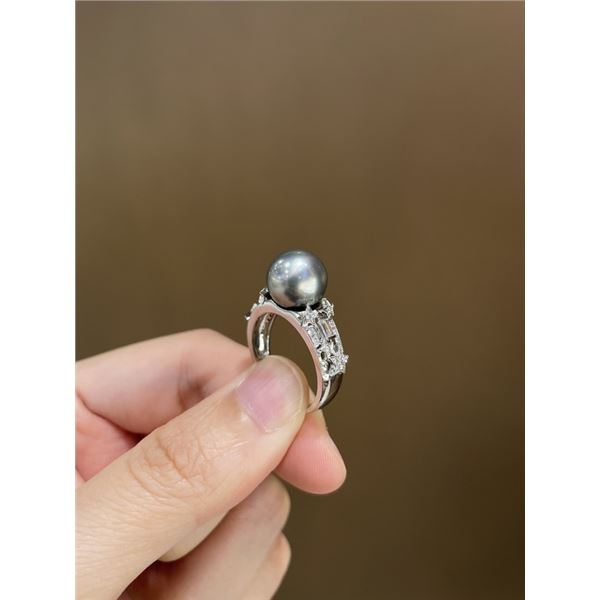 18K Gold Tahitian Pearl Ring