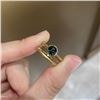 18k Gold Green-Blue Sapphire Ring Set