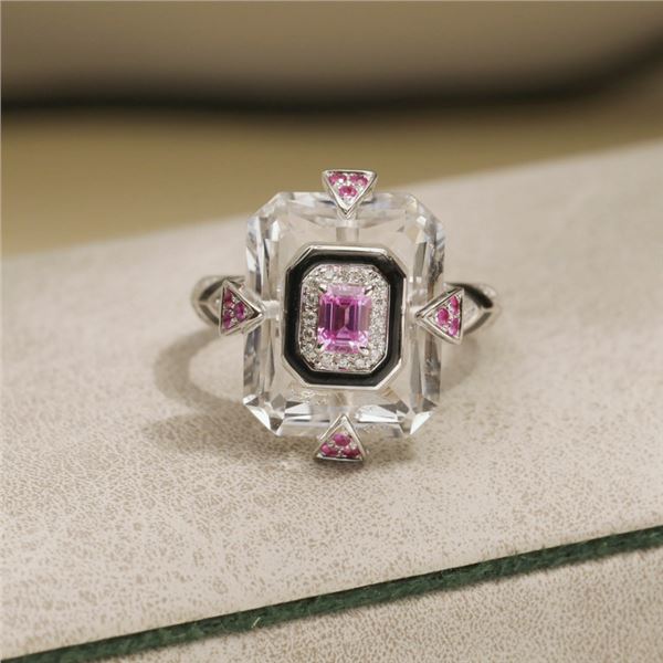 18K Gold Pink Sapphire Ring