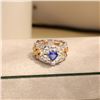 18K Gold Sapphire Heart Ring