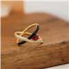 Image 2 : 18K Gold Ruby Cross Ring