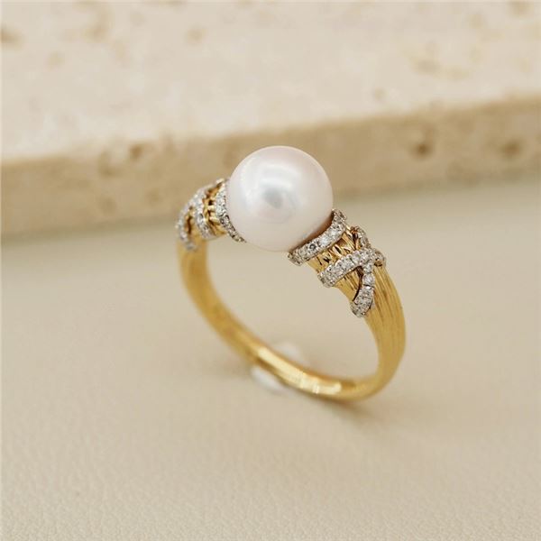 18K Gold Pearl Ring