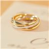 Image 1 : 18K Gold Diamond Triple Band Ring