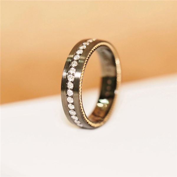 18K Gold Black Gold Diamond Ring