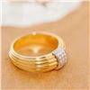 Image 1 : 18K Gold Diamond Striped Ring
