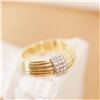 Image 3 : 18K Gold Diamond Striped Ring