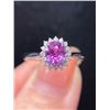 Image 1 : Unheated Padparadscha Sapphire Diamond Ring  Description (English):