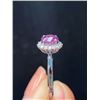 Image 3 : Unheated Padparadscha Sapphire Diamond Ring  Description (English):