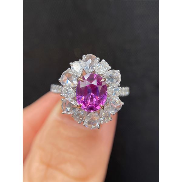 Natural Unheated Pink Sapphire Straight Band Ring