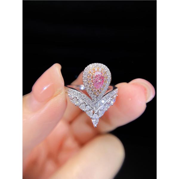 Pink Diamond Drop Ring