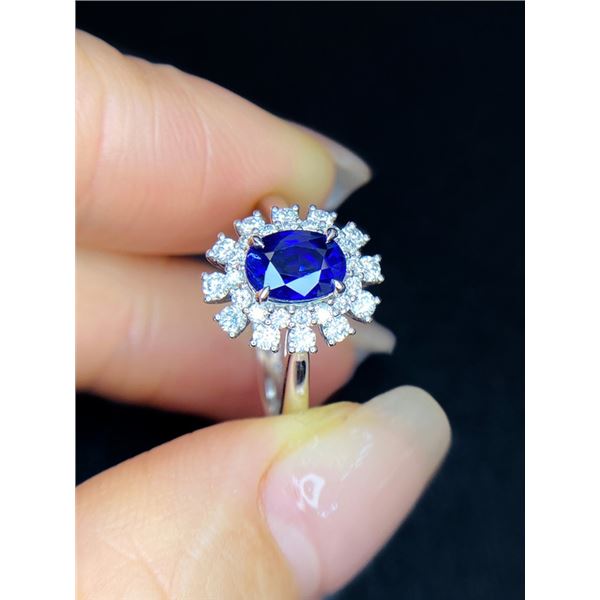 Royal Blue Sapphire Diamond Ring