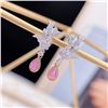 Image 2 : Pink Diamond Teardrop Earrings
