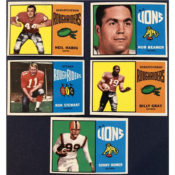 1964 TOPPS CFL COLLECTION - 5 CARDS