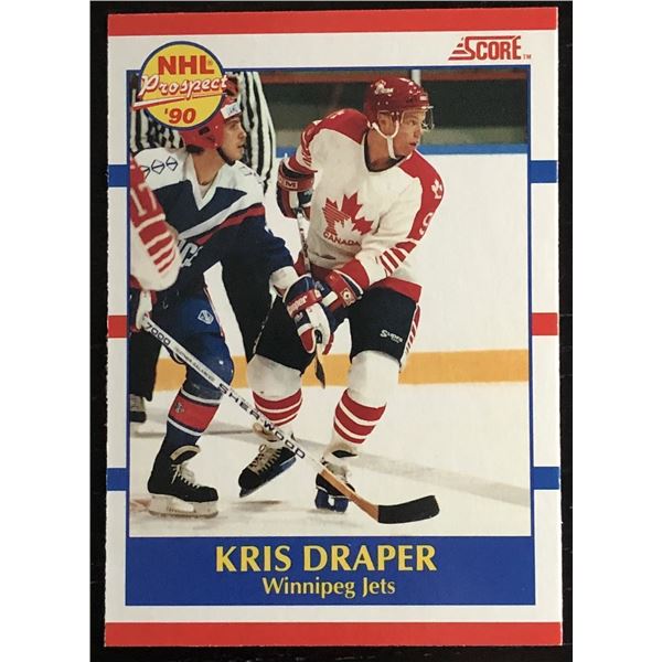 1990-91 SCORE KRIS DRAPER ROOKIE CARD