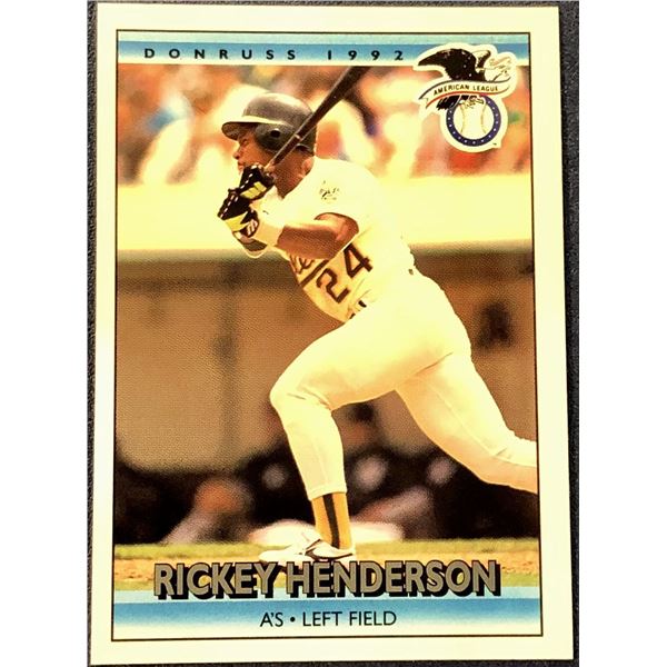 1992 DONRUSS RICKEY HENDERSON (HOF)
