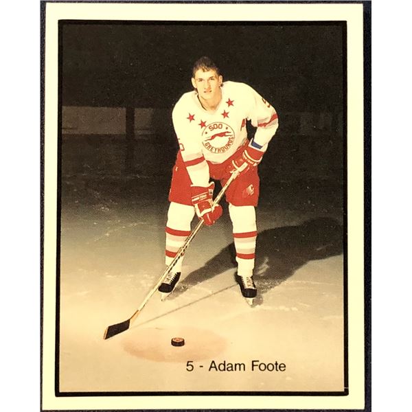 1989-90 SOO GREYHOUNDS POLICE CARD - ADAM FOOTE