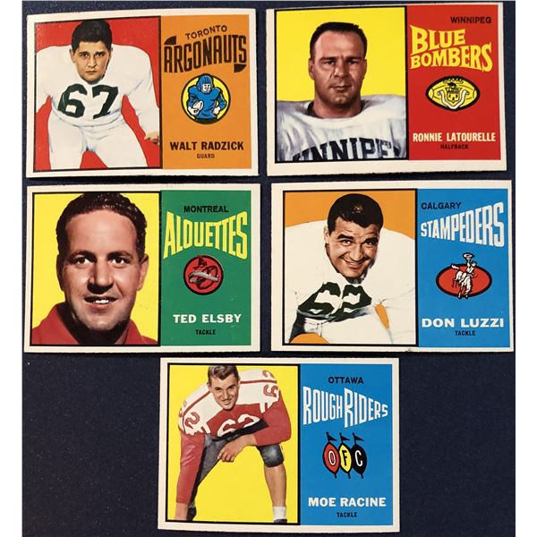 1964 TOPPS CFL COLLECTION - 5 CARDS