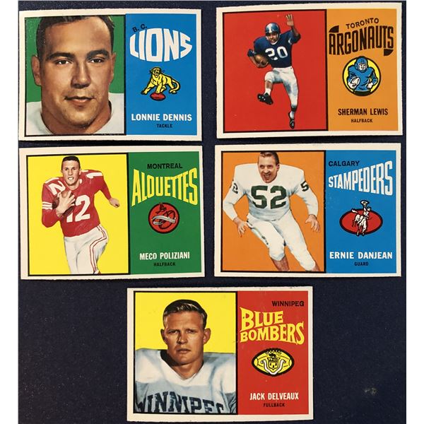 1964 TOPPS CFL COLLECTION - 5 CARDS