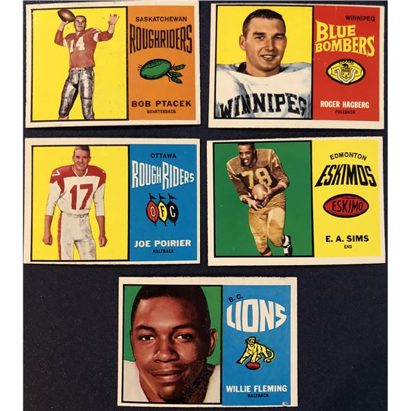 1964 TOPPS CFL COLLECTION - 5 CARDS