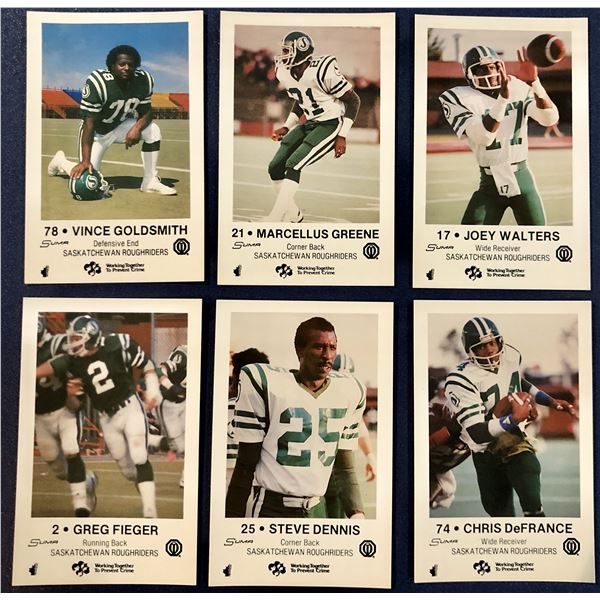 1982 SASKATCHEWAN ROUGHRIDERS POLICE CARDS (6)