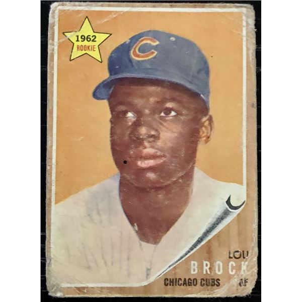 1962 TOPPS LOU BROCK (HOF) ROOKIE CARD