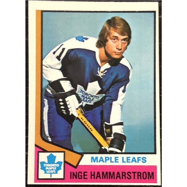 1974-75 O-PEE-CHEE INGE HAMMARSTROM ROOKIE CARD