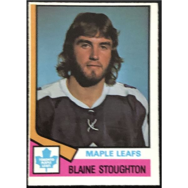 1974-75 O-PEE-CHEE BLAINE STOUGHTON ROOKIE CARD