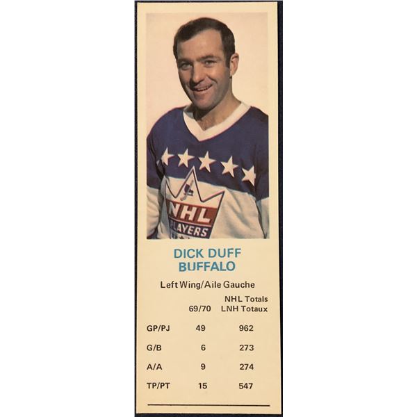 1970-71 DAD'S COOKIES DICK DUFF (HOF)