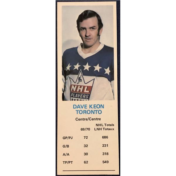 1970-71 DAD'S COOKIES DAVE KEON (HOF)