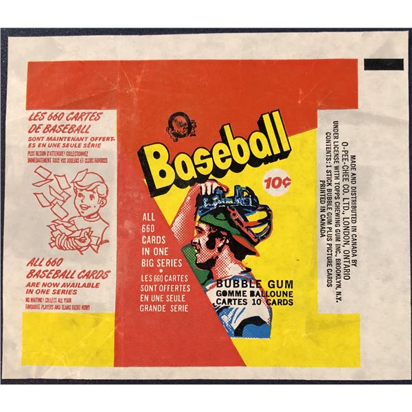 1973 O-PEE-CHEE BASEBALL WRAPPER