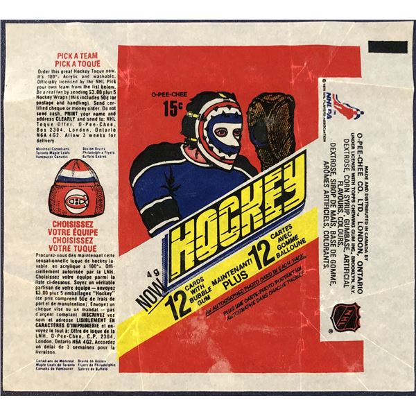 1977-78 O-PEE-CHEE NHL WRAPPER