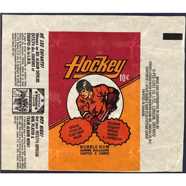 1973-74 O-PEE-CHEE NHL WRAPPER