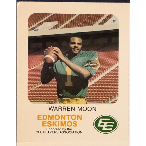 1981 RED ROOSTER EDMONTON ESKIMOS SET (WARREN MOON) ON 2 UNCUT SHEETS