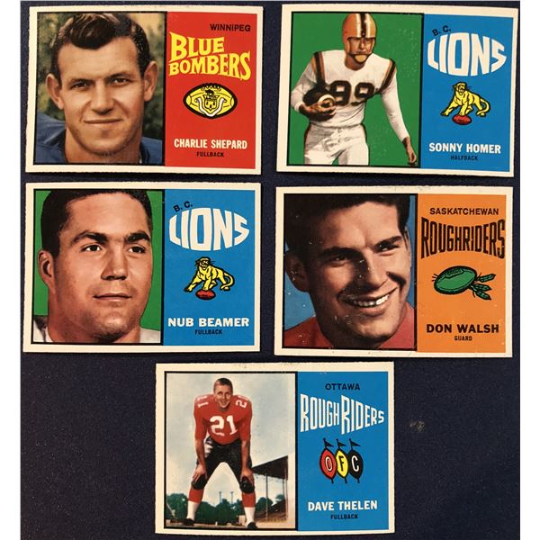 1964 TOPPS CFL COLLECTION - 5 CARDS
