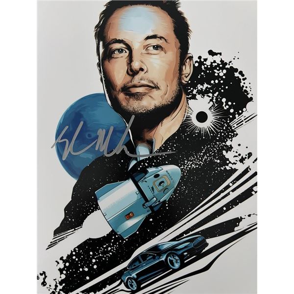 Elon Musk signed photo