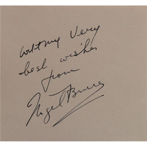 Sherlock Holmes Nigel Bruce  signed slip