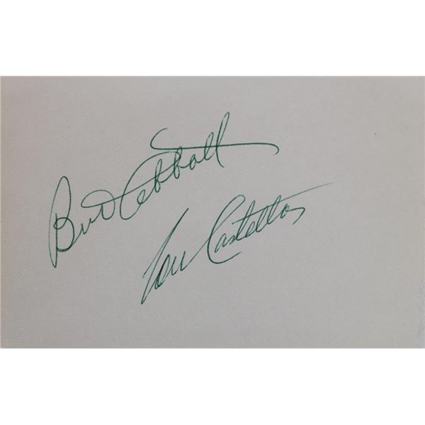 Bud Abbott and Lou Costello signed slip