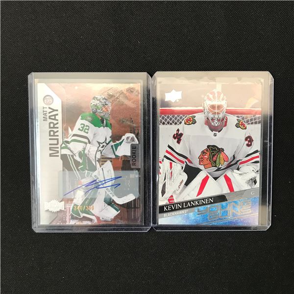 LOT OF 2 UPPER DECK  HOCKEY CARDS - MATT MURRAY AUTO AND LANKINEN YOUNG GUNS ROOKIE CARD