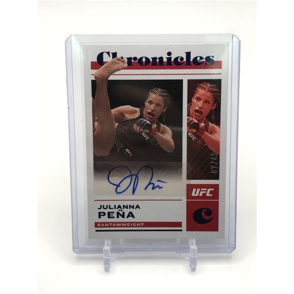 PANINI UFC JULIANNA PENA SIGNED TRADING CARD 07/49 - PANINI COA
